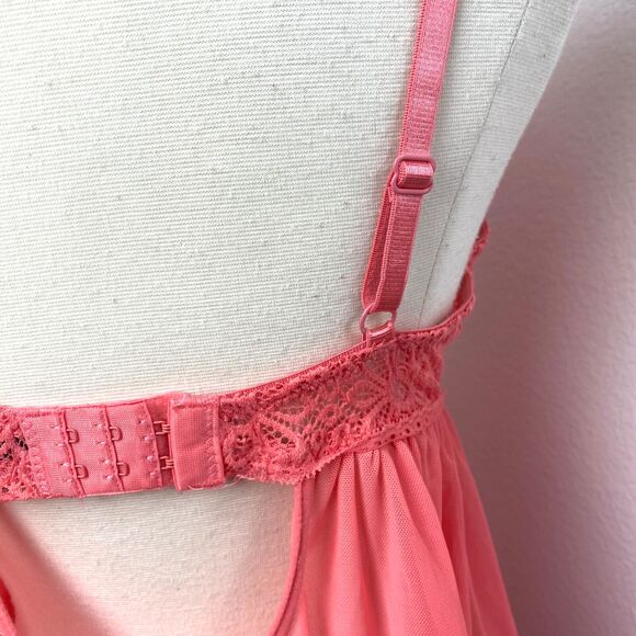 Coral Intimates Babydoll Sheer Lacy Camisole Lingerie Large Padded Bra Sexy Play - Picture 7 of 9